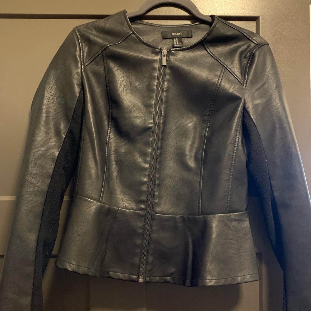 Black leather jacket